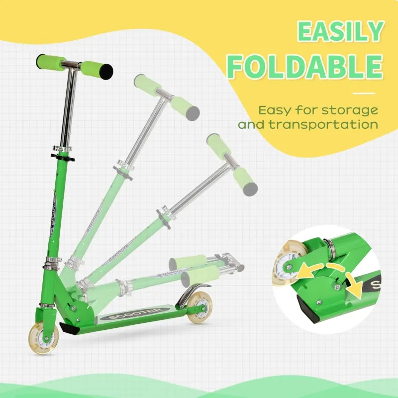 2 in 1 Design Snow Scooter and Wheeled Scooter- Green