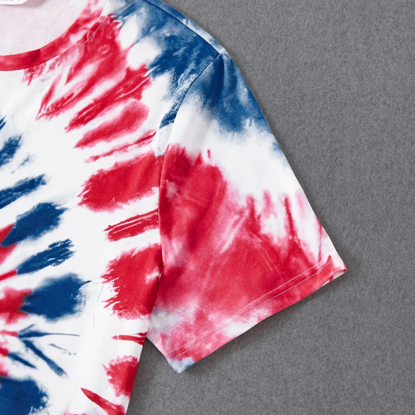 4th of July Independence Day Family Matching Tie Dye Short-sleeve Tee