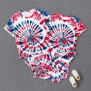 4th of July Independence Day Family Matching Tie Dye Short-sleeve Tee