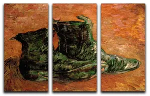 A Pair of Shoes by Van Gogh 3 Split Panel Canvas Print