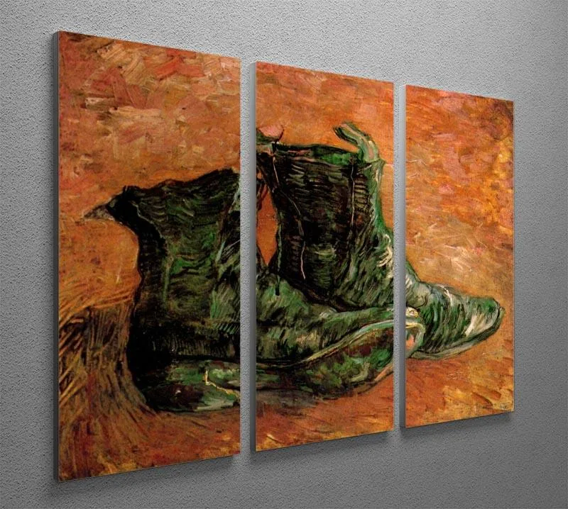 A Pair of Shoes by Van Gogh 3 Split Panel Canvas Print