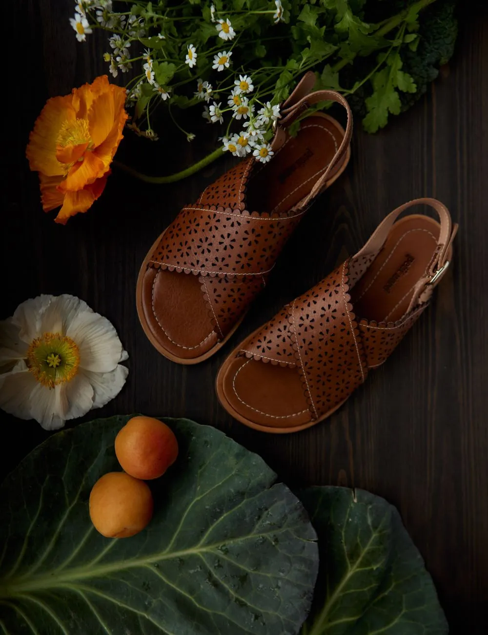 Amber Sandal - Cognac