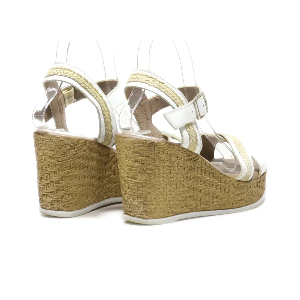 Arizona Wedge Sandals Leather White Colour For Women