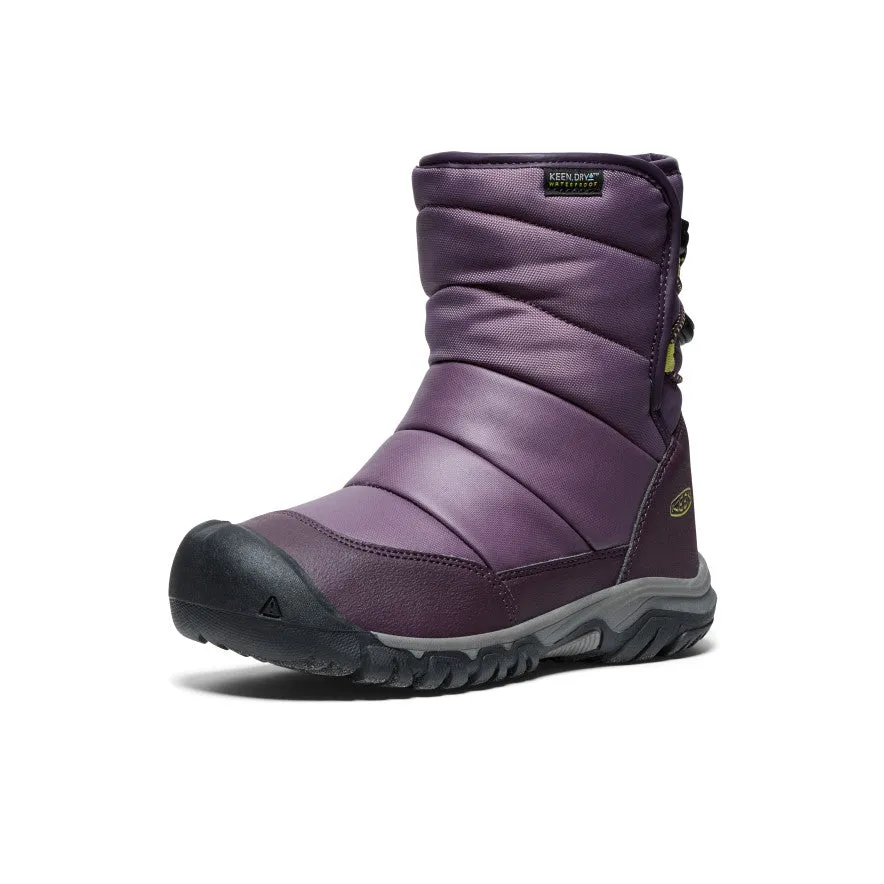 Big Kids' Puffrider Waterproof Winter Boot  |  Black Plum/Daiquiri Green