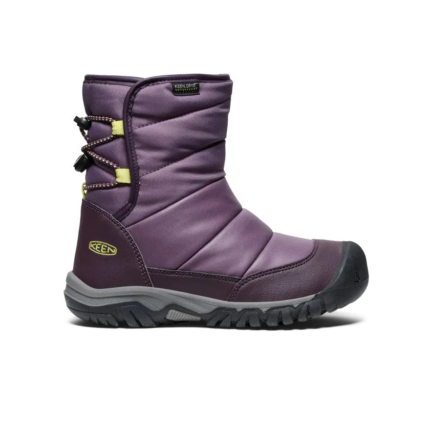 Big Kids' Puffrider Waterproof Winter Boot  |  Black Plum/Daiquiri Green