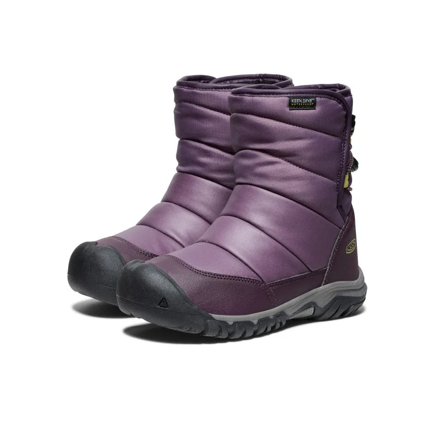 Big Kids' Puffrider Waterproof Winter Boot  |  Black Plum/Daiquiri Green