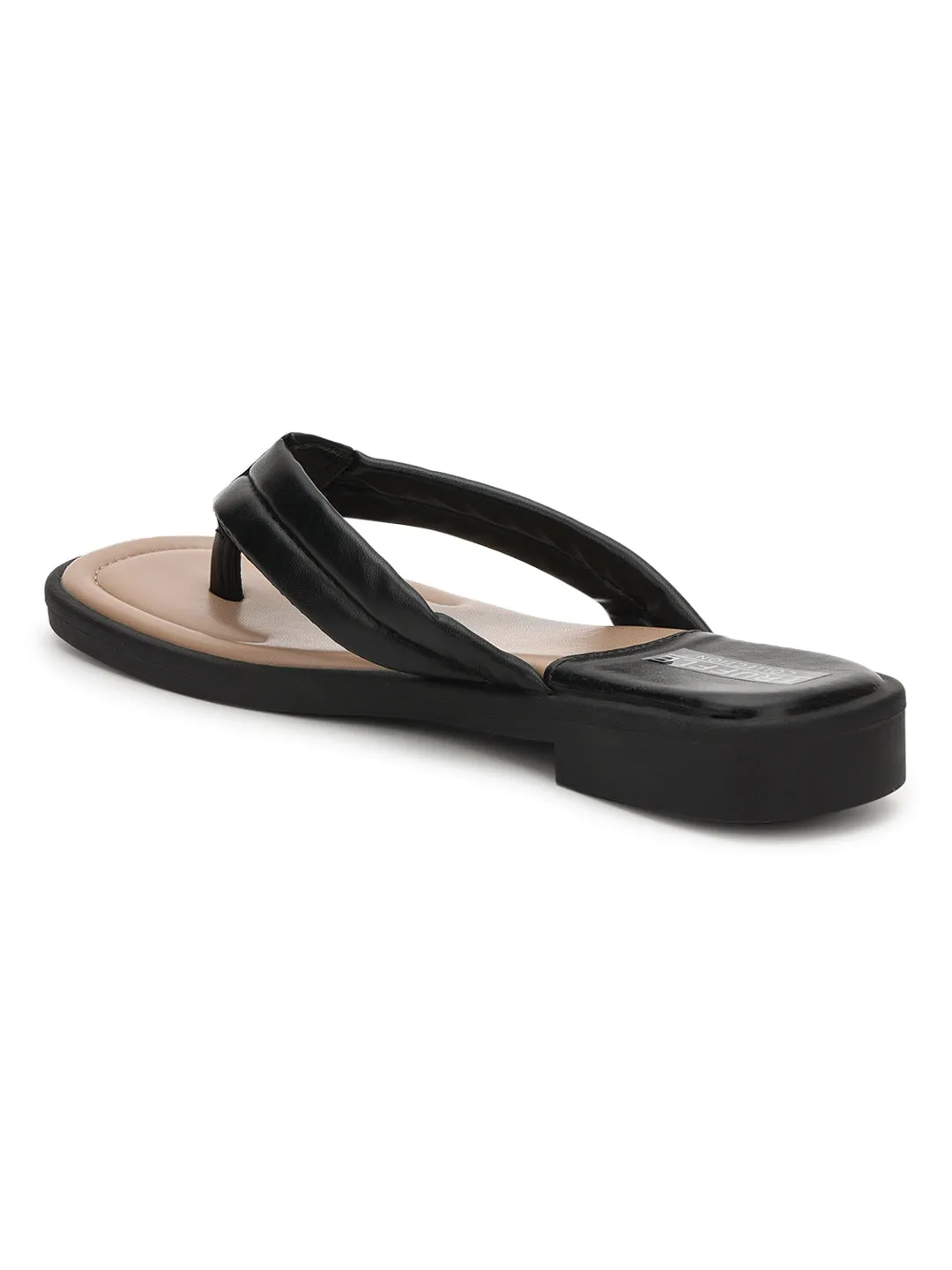 Black PU Slip-On Flats (TC-RS3593-BLK)