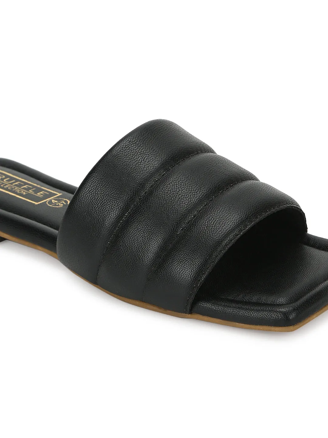 Black PU Square Toe Slip Ons (TC-SLC-SF-50-BLK)