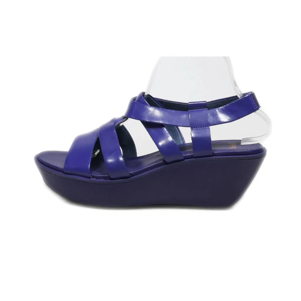 Camper Wedge Sandals Leather Blue Colour For Women