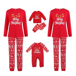 Cartoon Reindeer Matching Family Pajama Set