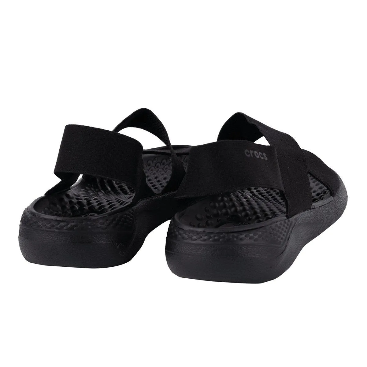 Crocs Lite Ride Strap Flat Sandals Fabric Black Colour For Women