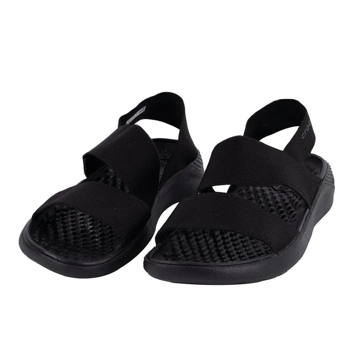 Crocs Lite Ride Strap Flat Sandals Fabric Black Colour For Women