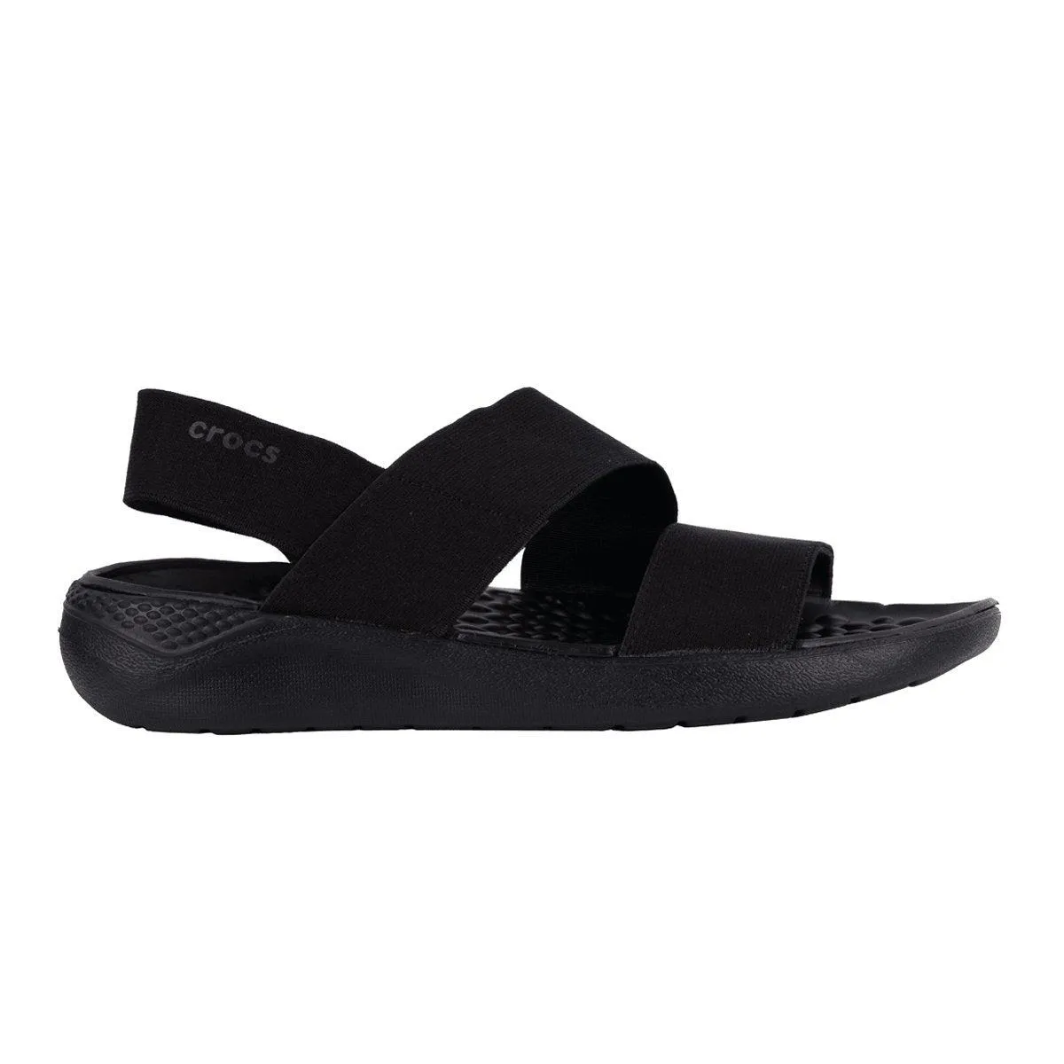 Crocs Lite Ride Strap Flat Sandals Fabric Black Colour For Women