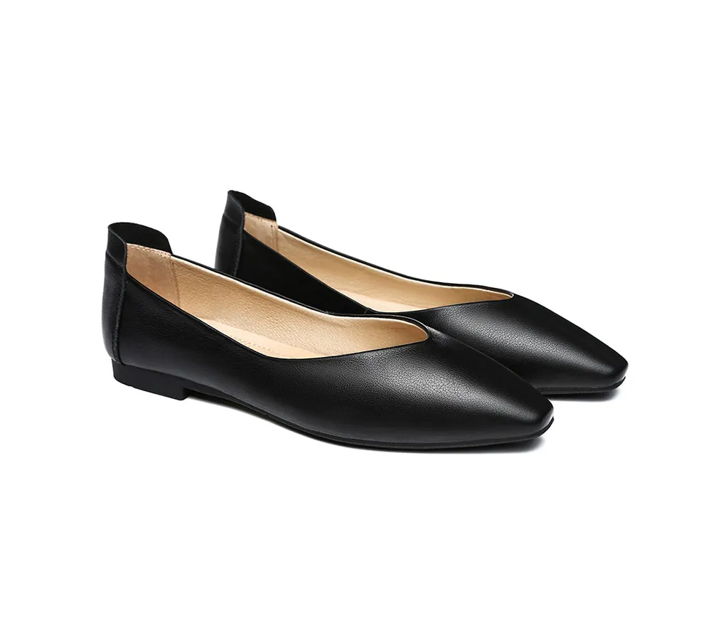 EVERAU® Women Leather Pointed Toe Ballet Flats Everly