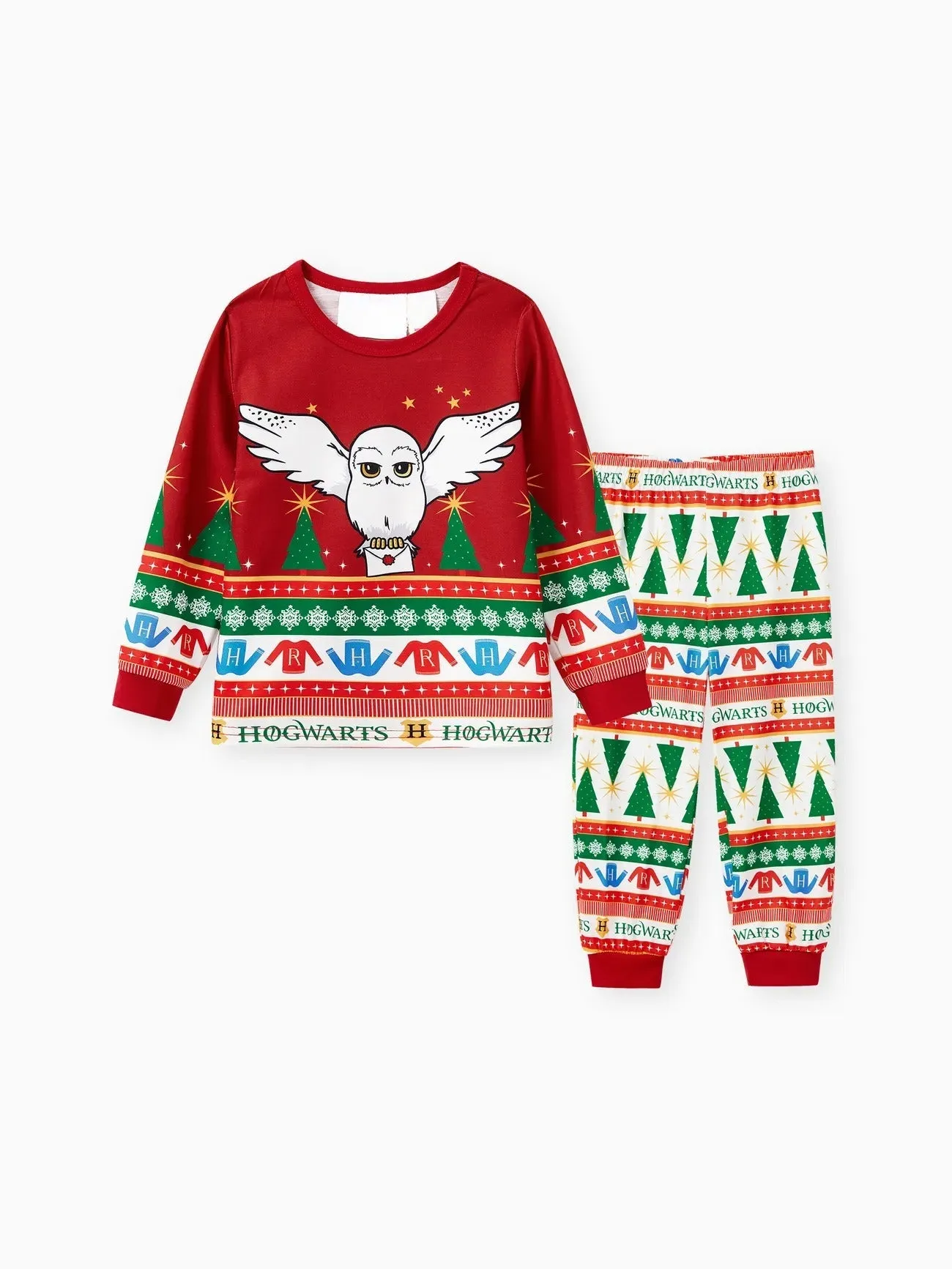 Family Matching Christmas Tree Owl Print Pajama Set