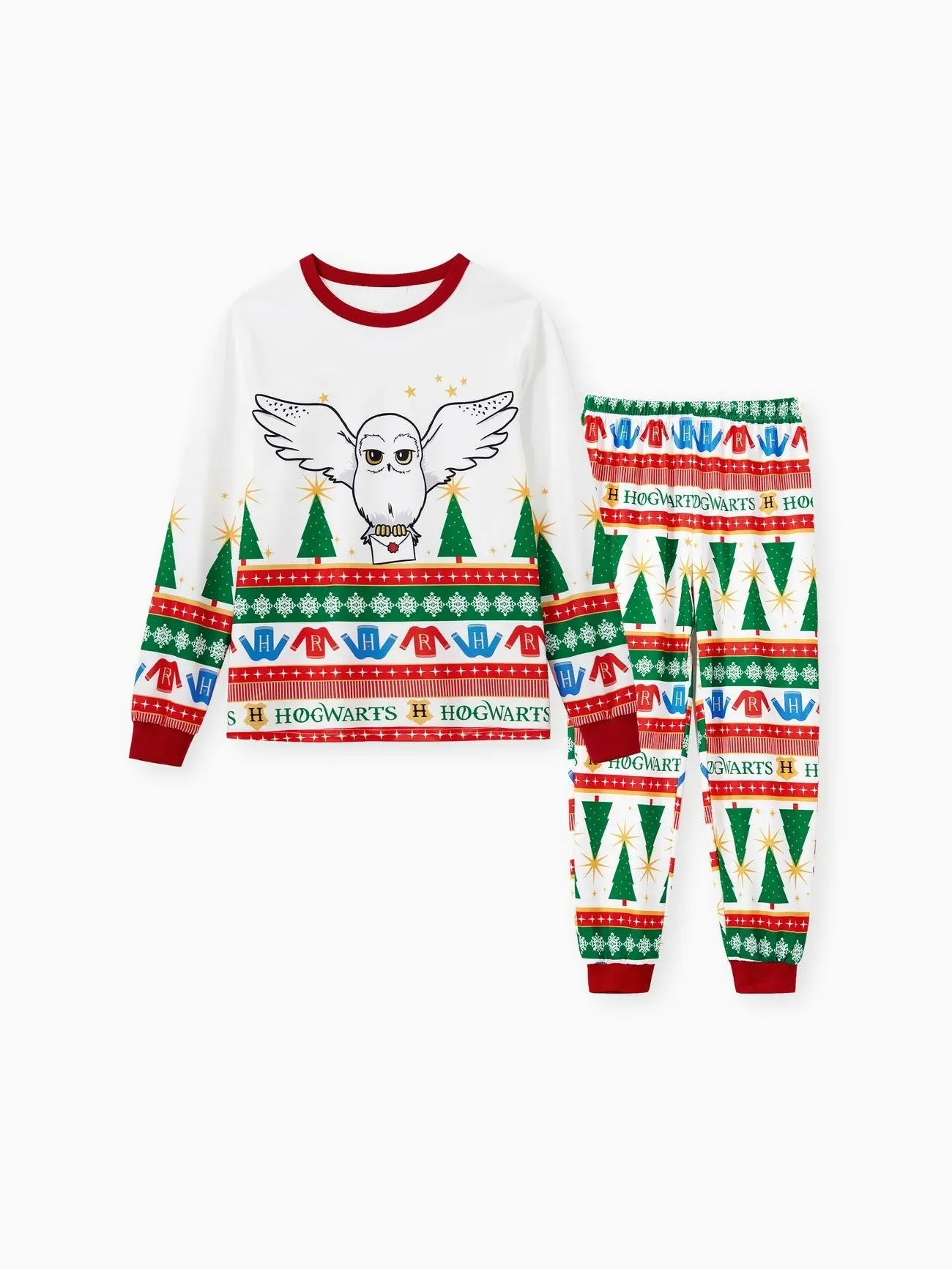 Family Matching Christmas Tree Owl Print Pajama Set