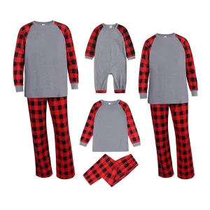 Family Matching Gray Plaid Family Look Pajama Set