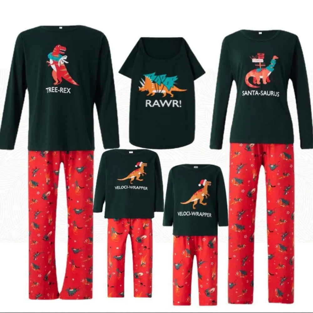 Family Matching Santasaurus Matching Family Pajamas