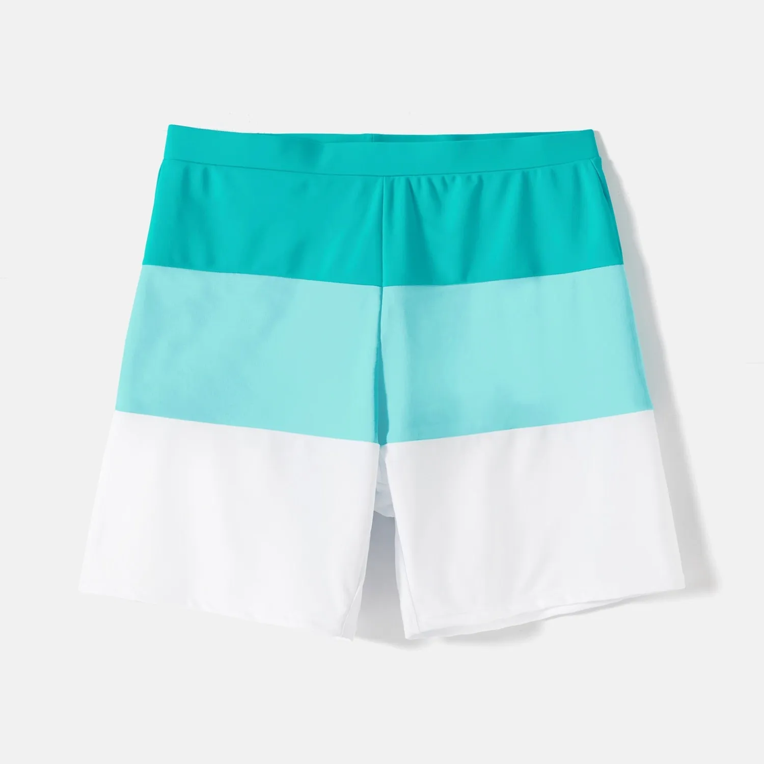 Family Matching Swimsuit Colorblock Front Tie Cut out One-piece Swimsuit and Swim Trunks