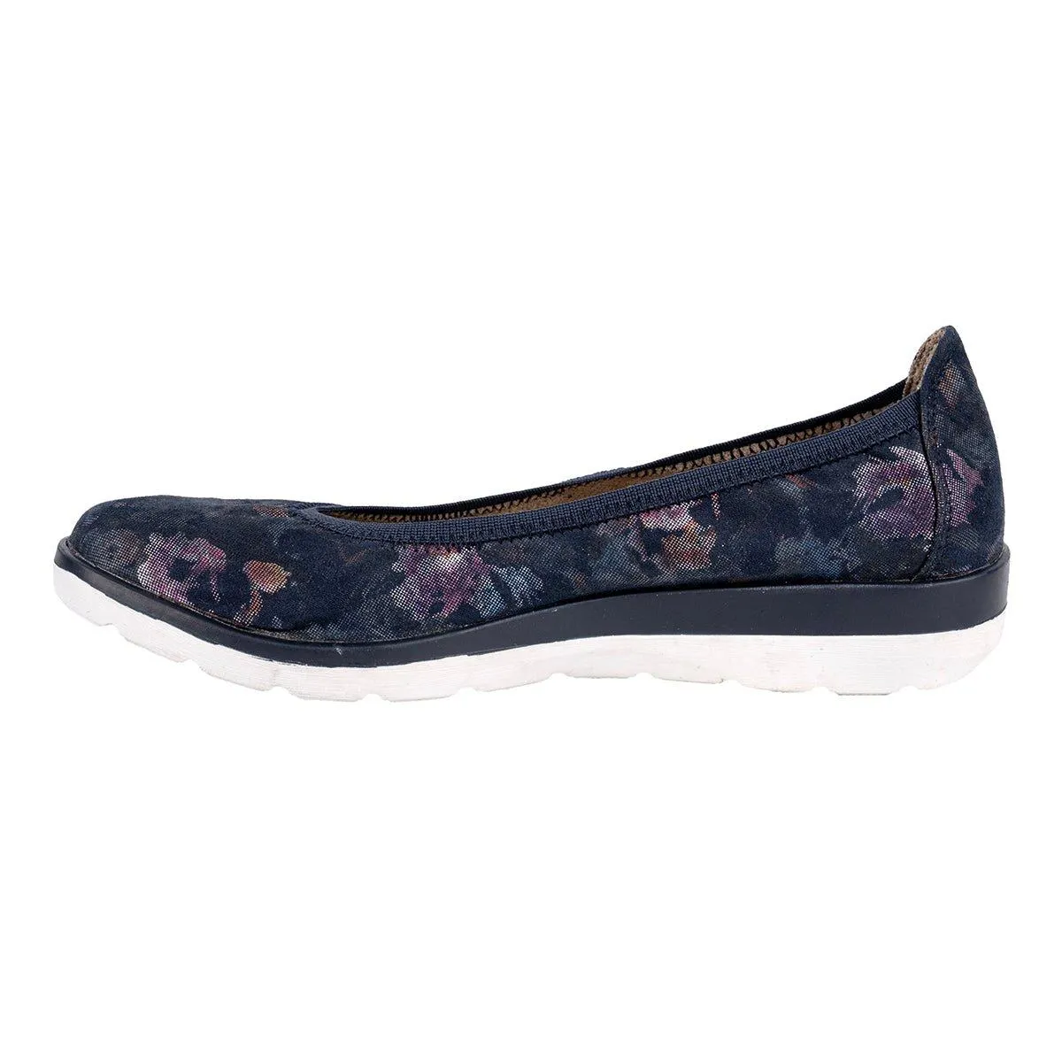 Footflex X Floral Print Ballerinas Fabric Blue Colour For Women