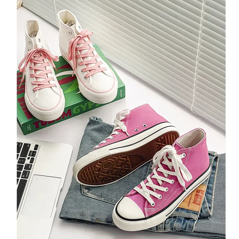 Funki Buys | Boots | Women's Bright Canvas High Top Sneakers