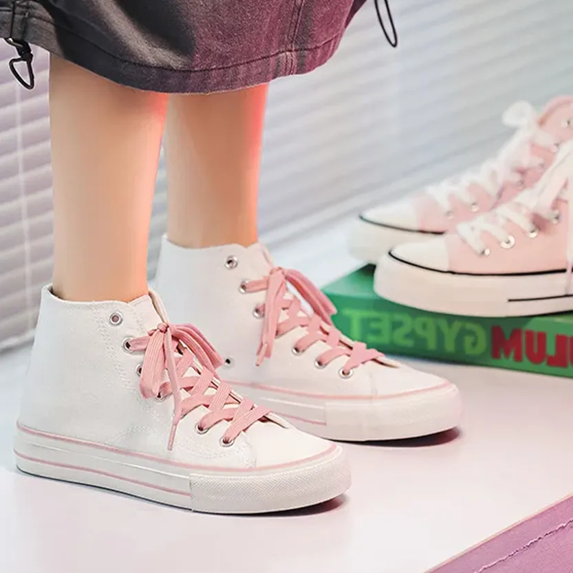 Funki Buys | Boots | Women's Bright Canvas High Top Sneakers