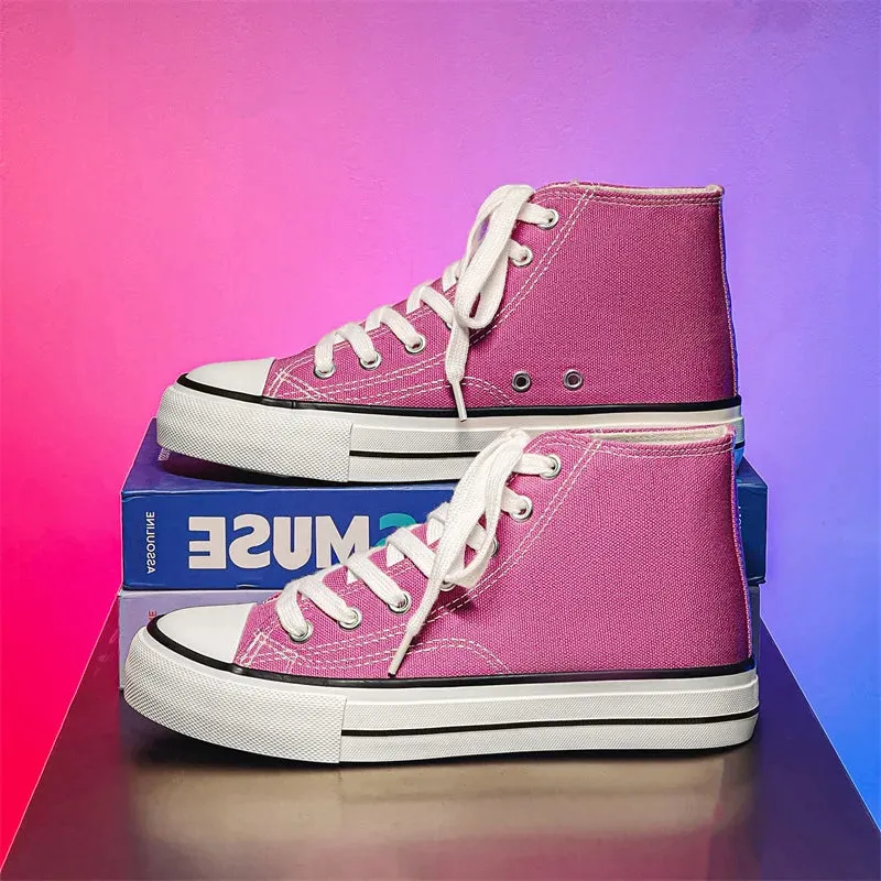 Funki Buys | Boots | Women's Bright Canvas High Top Sneakers