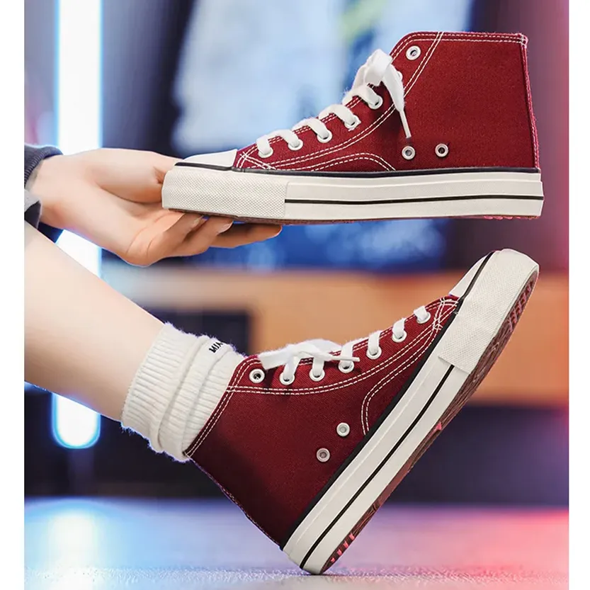 Funki Buys | Boots | Women's Bright Canvas High Top Sneakers