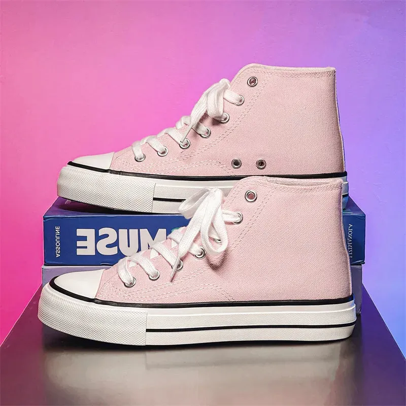 Funki Buys | Boots | Women's Bright Canvas High Top Sneakers