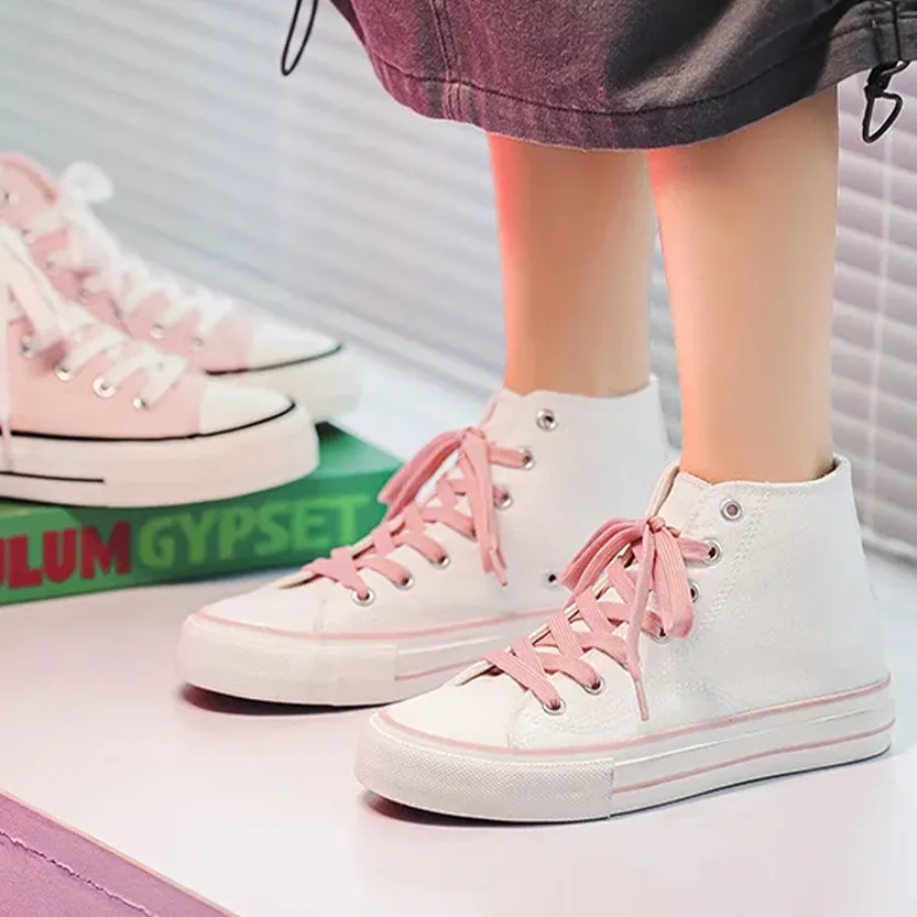 Funki Buys | Boots | Women's Bright Canvas High Top Sneakers