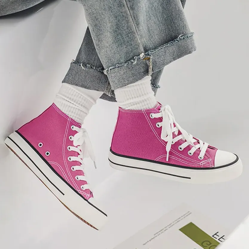 Funki Buys | Boots | Women's Bright Canvas High Top Sneakers