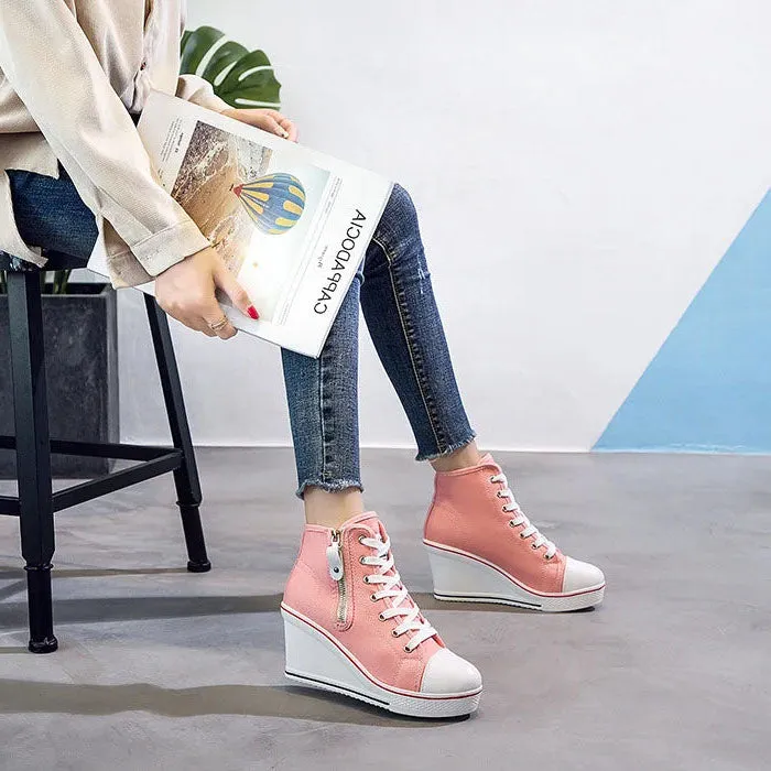 Funki Buys | Boots | Women's High Platform Zipper Sneakers