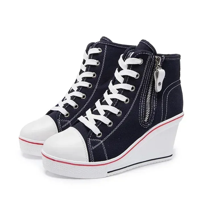 Funki Buys | Boots | Women's High Platform Zipper Sneakers