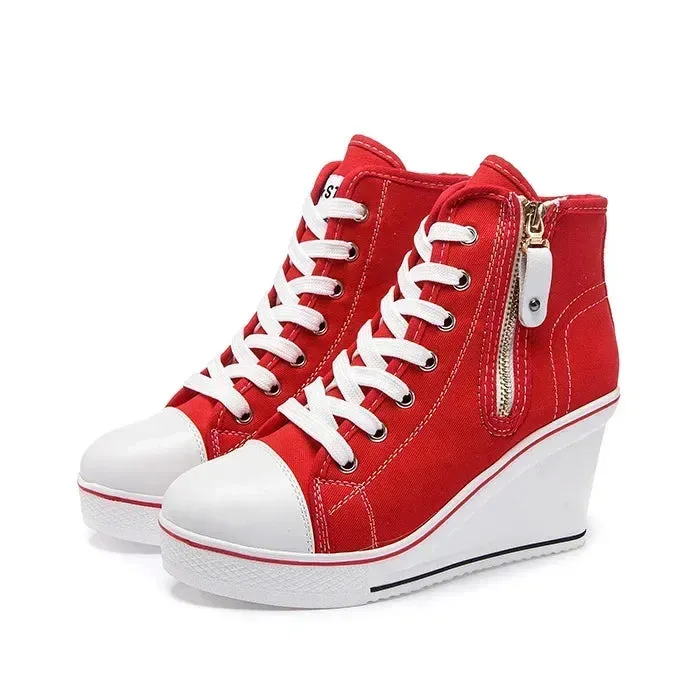 Funki Buys | Boots | Women's High Platform Zipper Sneakers