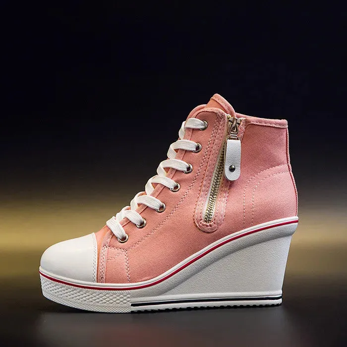 Funki Buys | Boots | Women's High Platform Zipper Sneakers