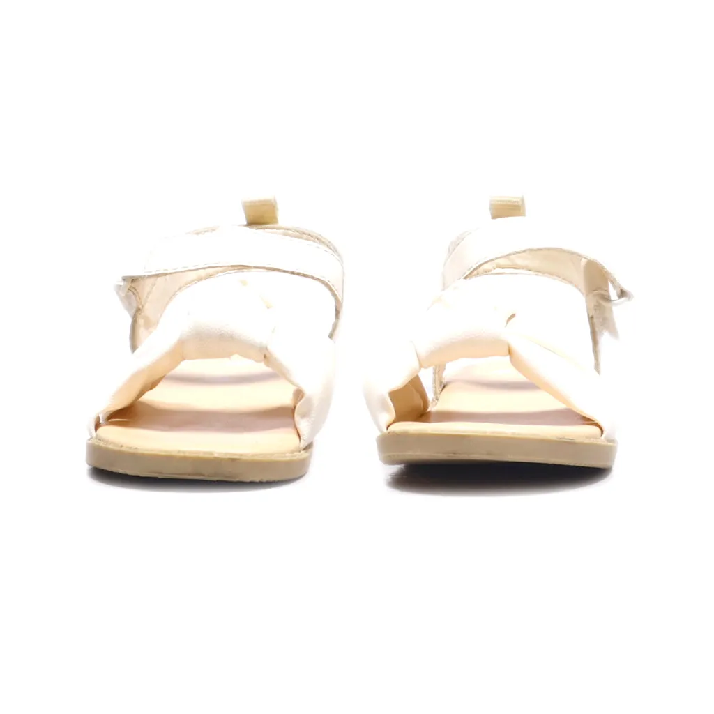 H&M Flat Sandals Leather White Colour For Kids