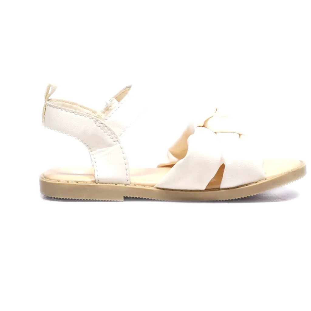 H&M Flat Sandals Leather White Colour For Kids