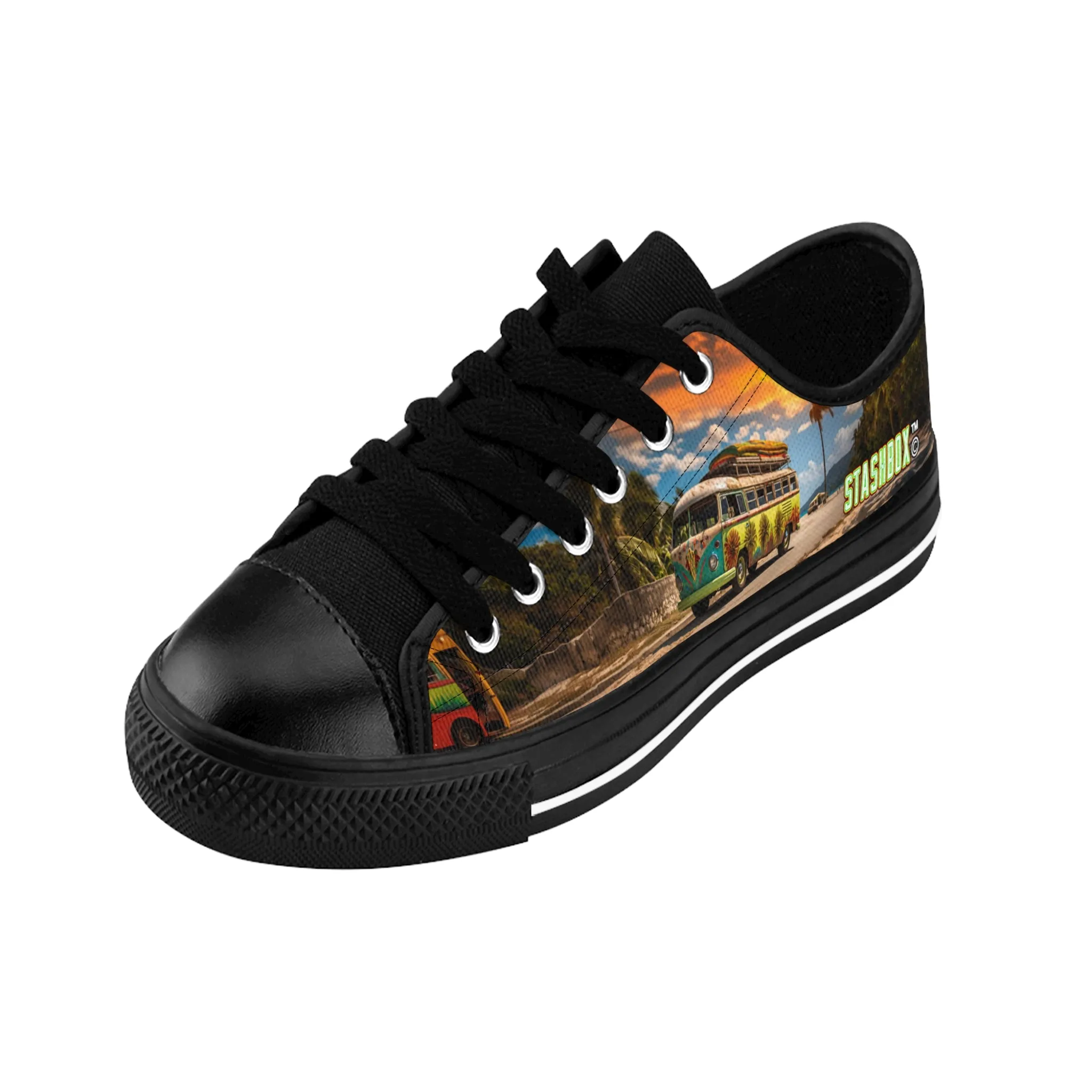 Hawaiian Classic VW Bus - Custom Men's Sneakers - Tropical Design #001