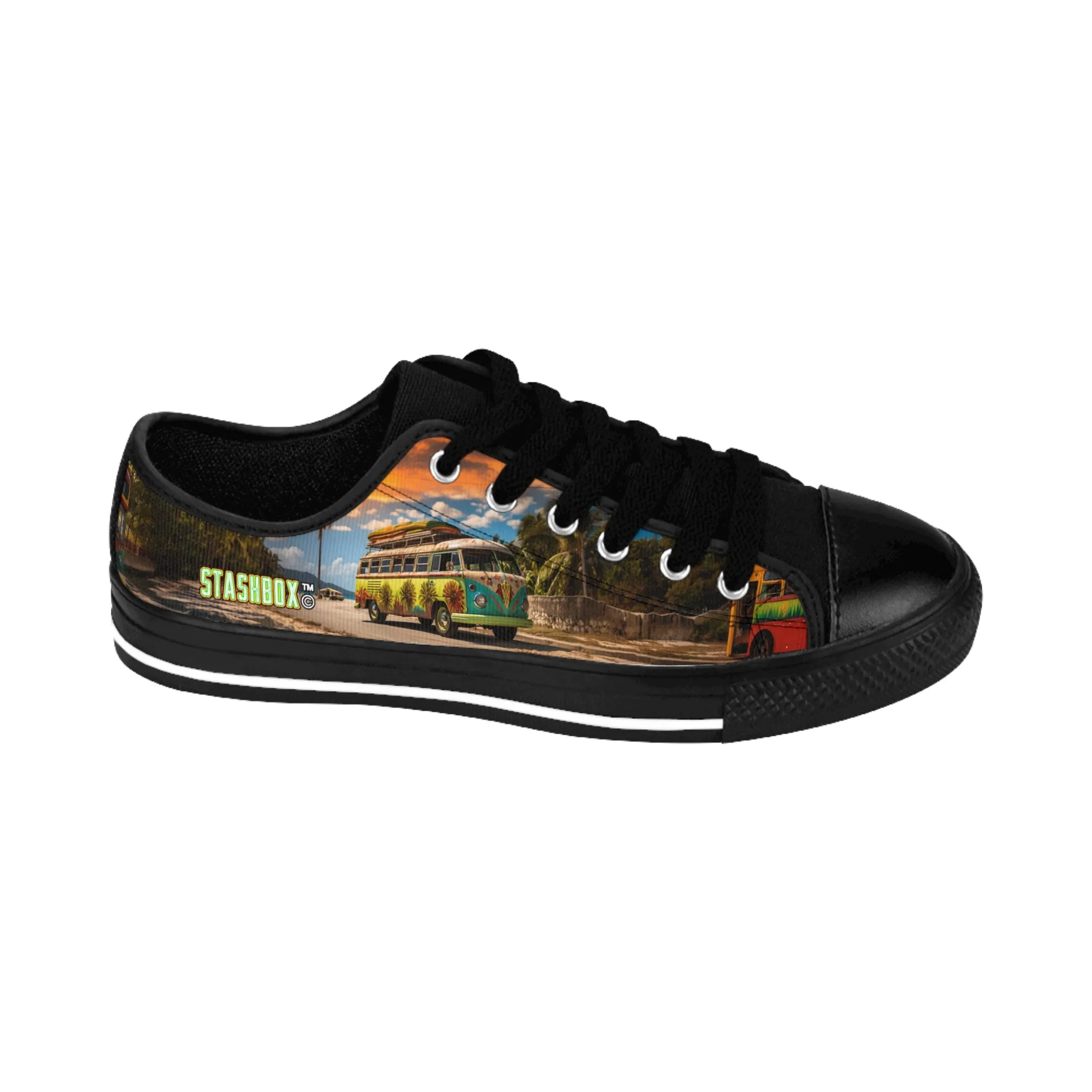 Hawaiian Classic VW Bus - Custom Men's Sneakers - Tropical Design #001