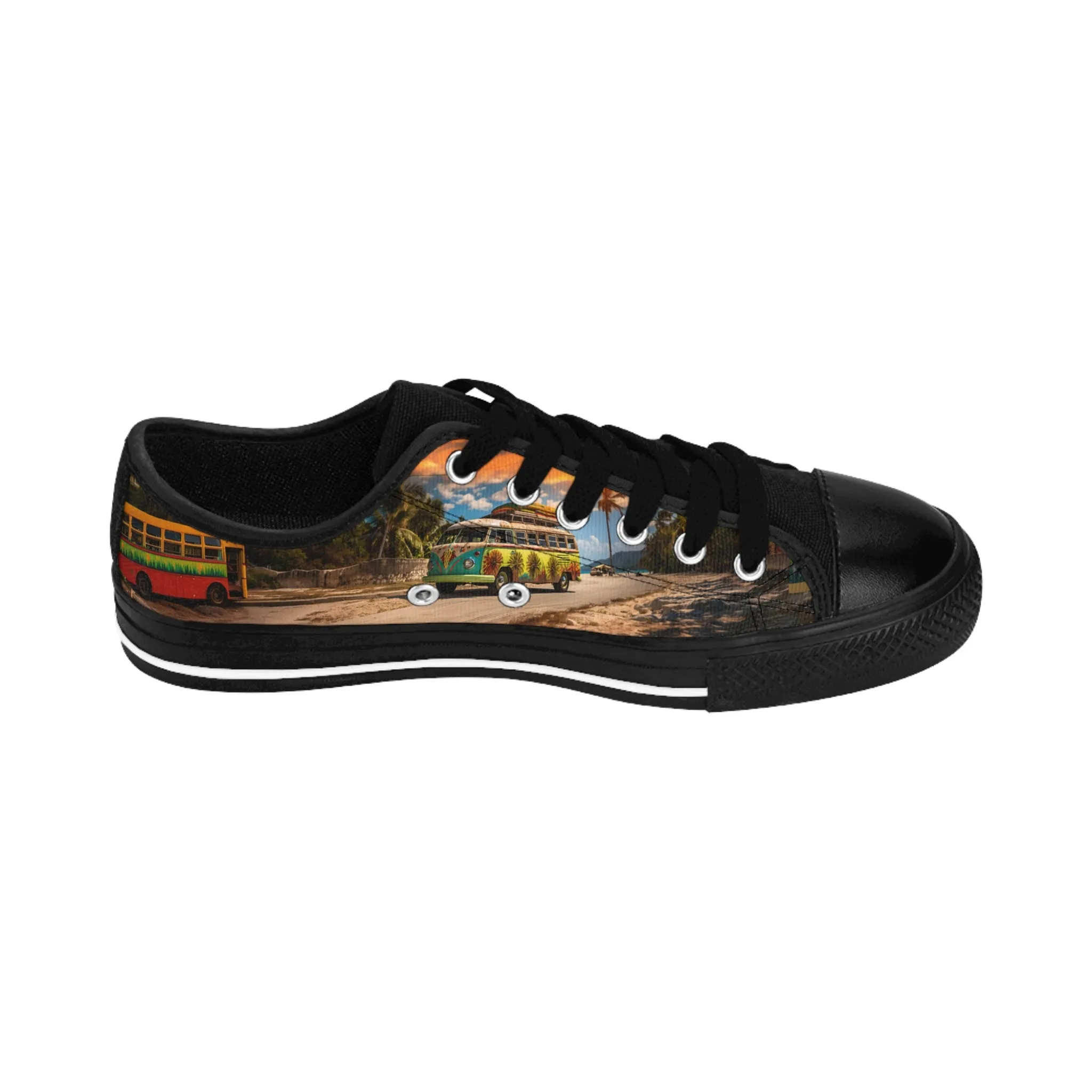 Hawaiian Classic VW Bus - Custom Men's Sneakers - Tropical Design #001