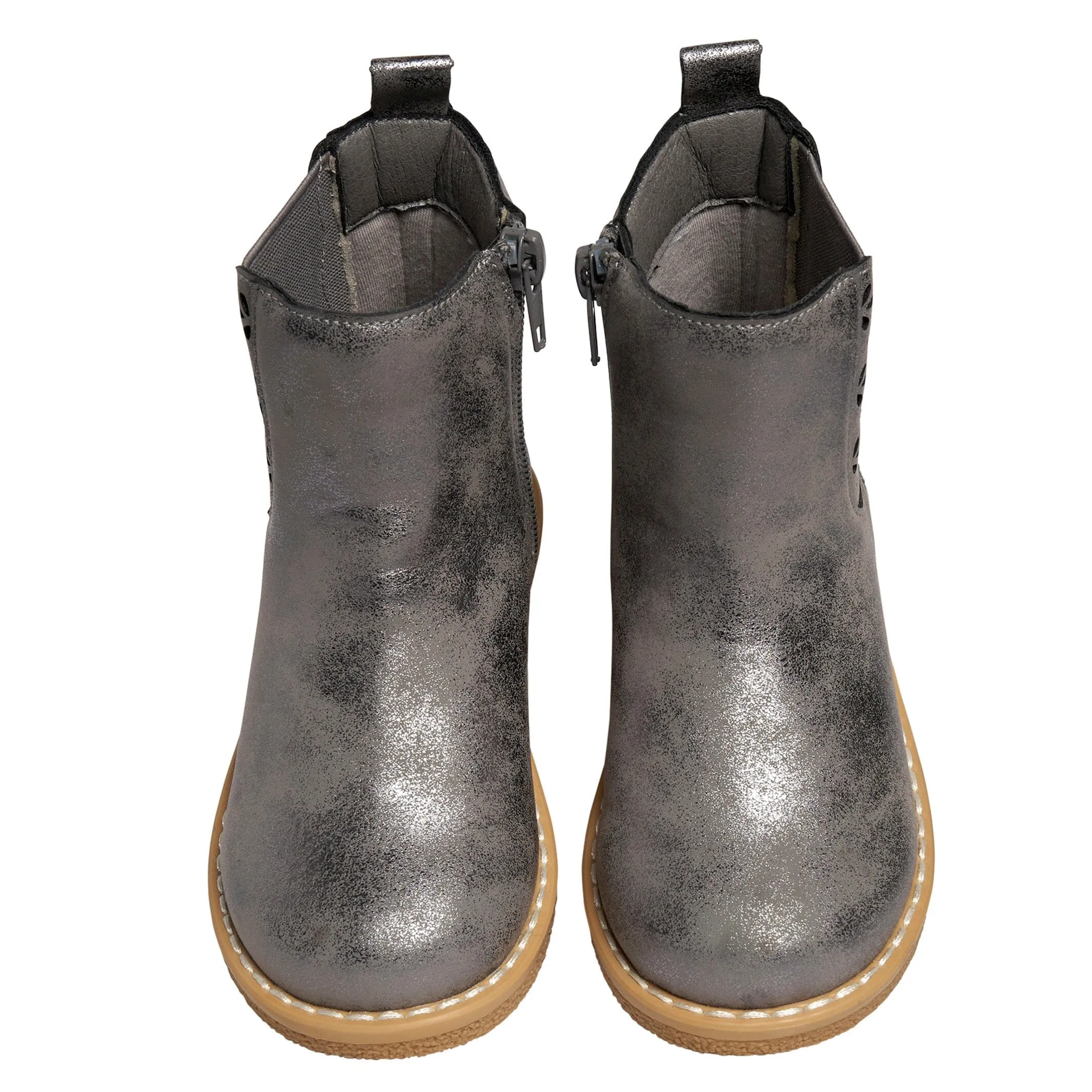 Infant & Toddler Girls Metallic Dark Grey Chelsea Boot