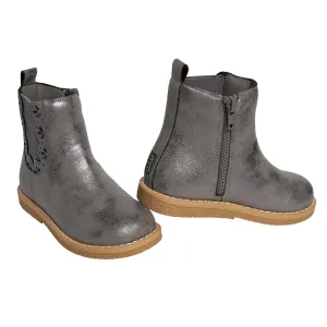 Infant & Toddler Girls Metallic Dark Grey Chelsea Boot