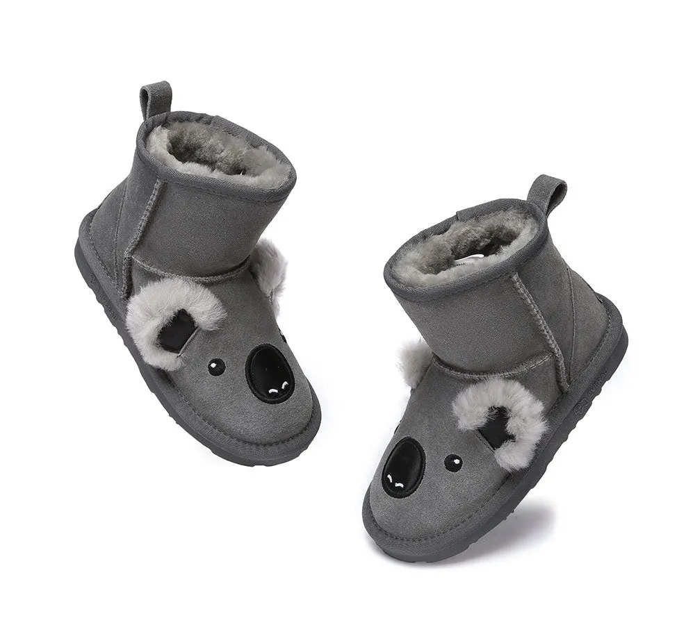 Kid Sheepskin Wool Suede Boots Koala Kids Plus