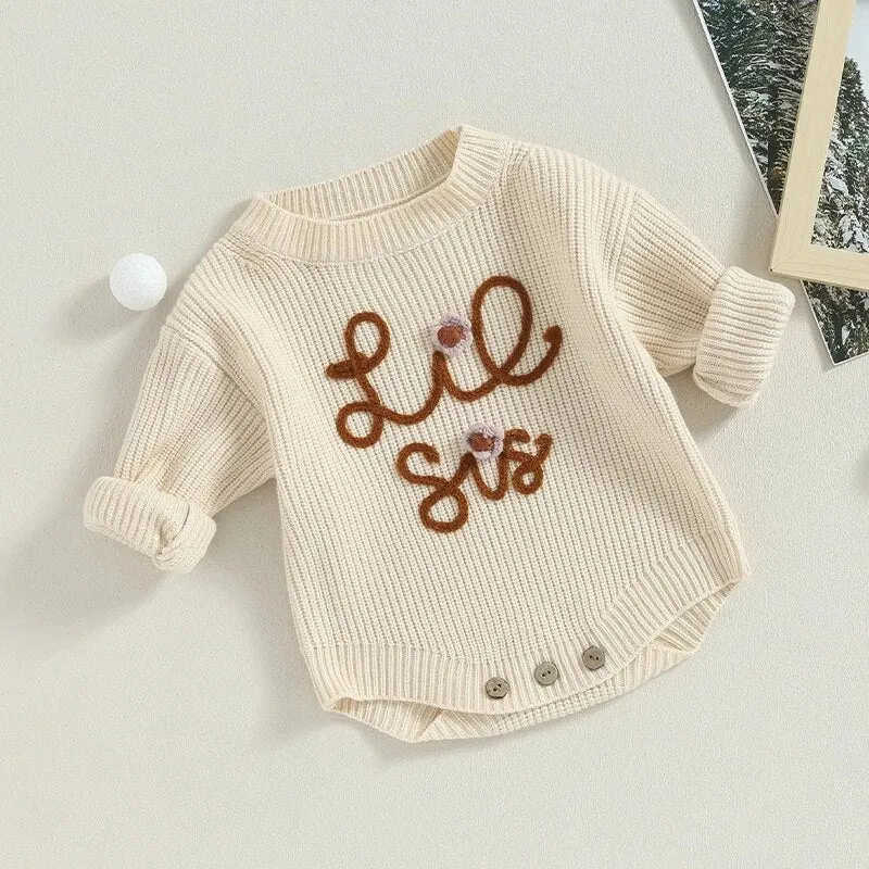 Lil Sis Embroidery Romper