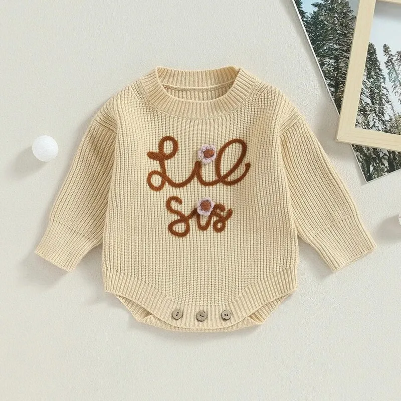 Lil Sis Embroidery Romper