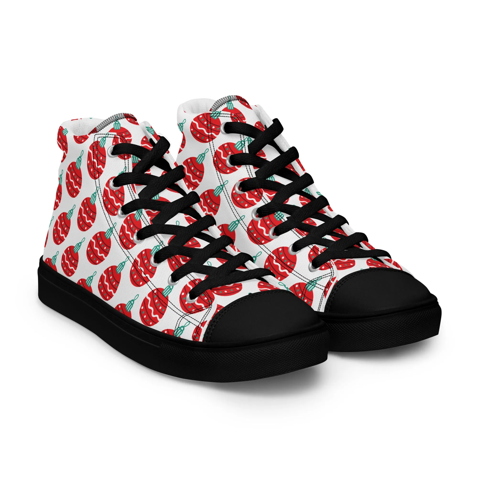 Men Christmas High Top Canvas Shoes (Glamourange Holiday Magic Canvas Shoes For Men - 0015)