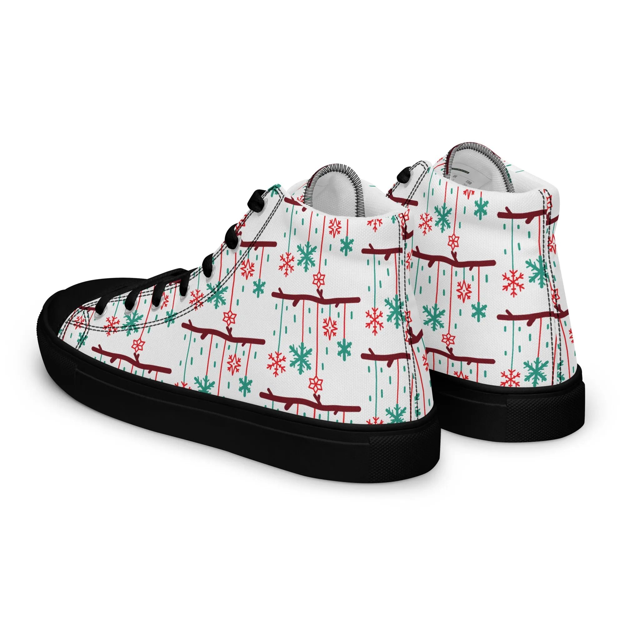 Men Christmas High Top Canvas Shoes (Glamourange Holiday Magic Canvas Shoes For Men - 0018)