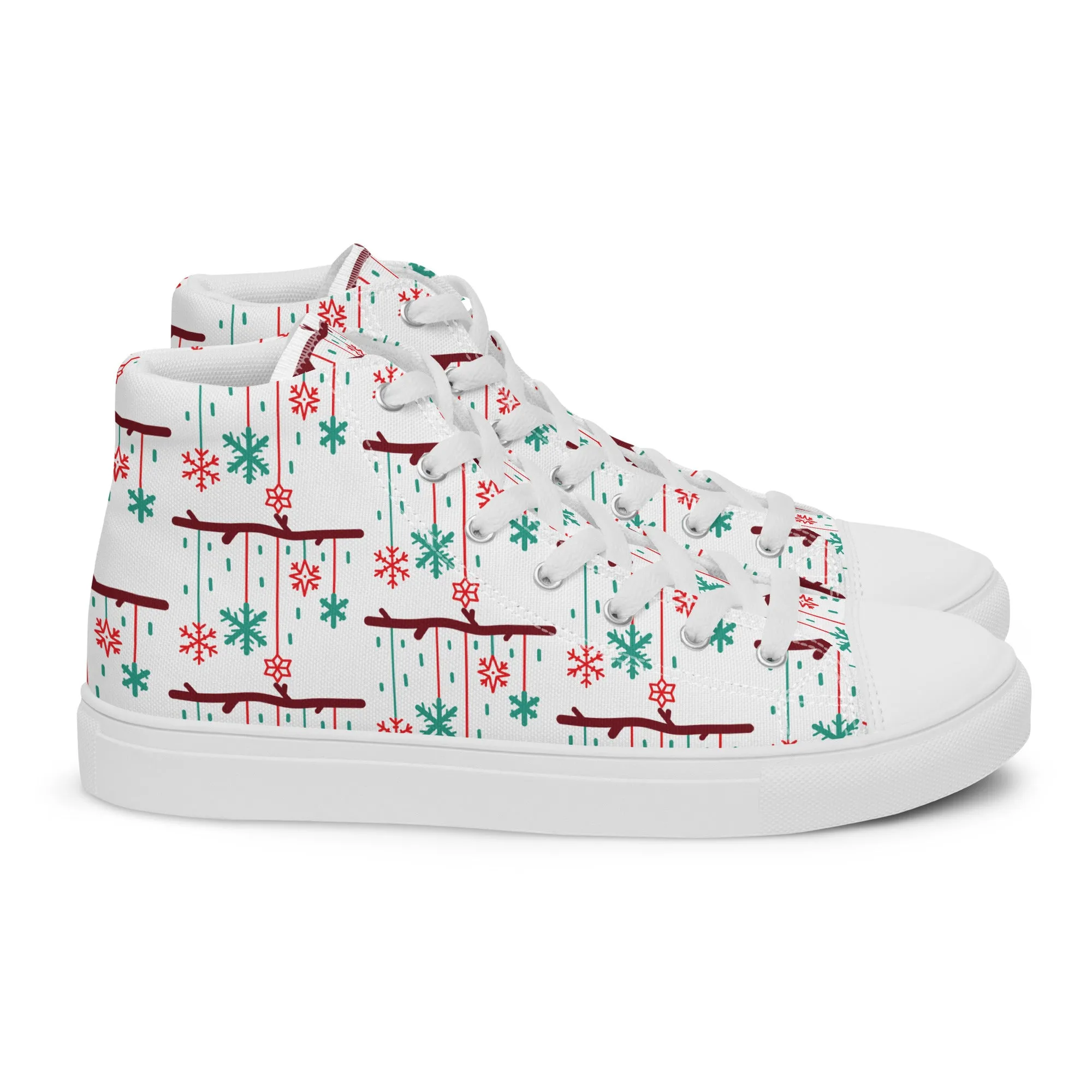 Men Christmas High Top Canvas Shoes (Glamourange Holiday Magic Canvas Shoes For Men - 0018)