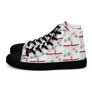 Men Christmas High Top Canvas Shoes (Glamourange Holiday Magic Canvas Shoes For Men - 0018)