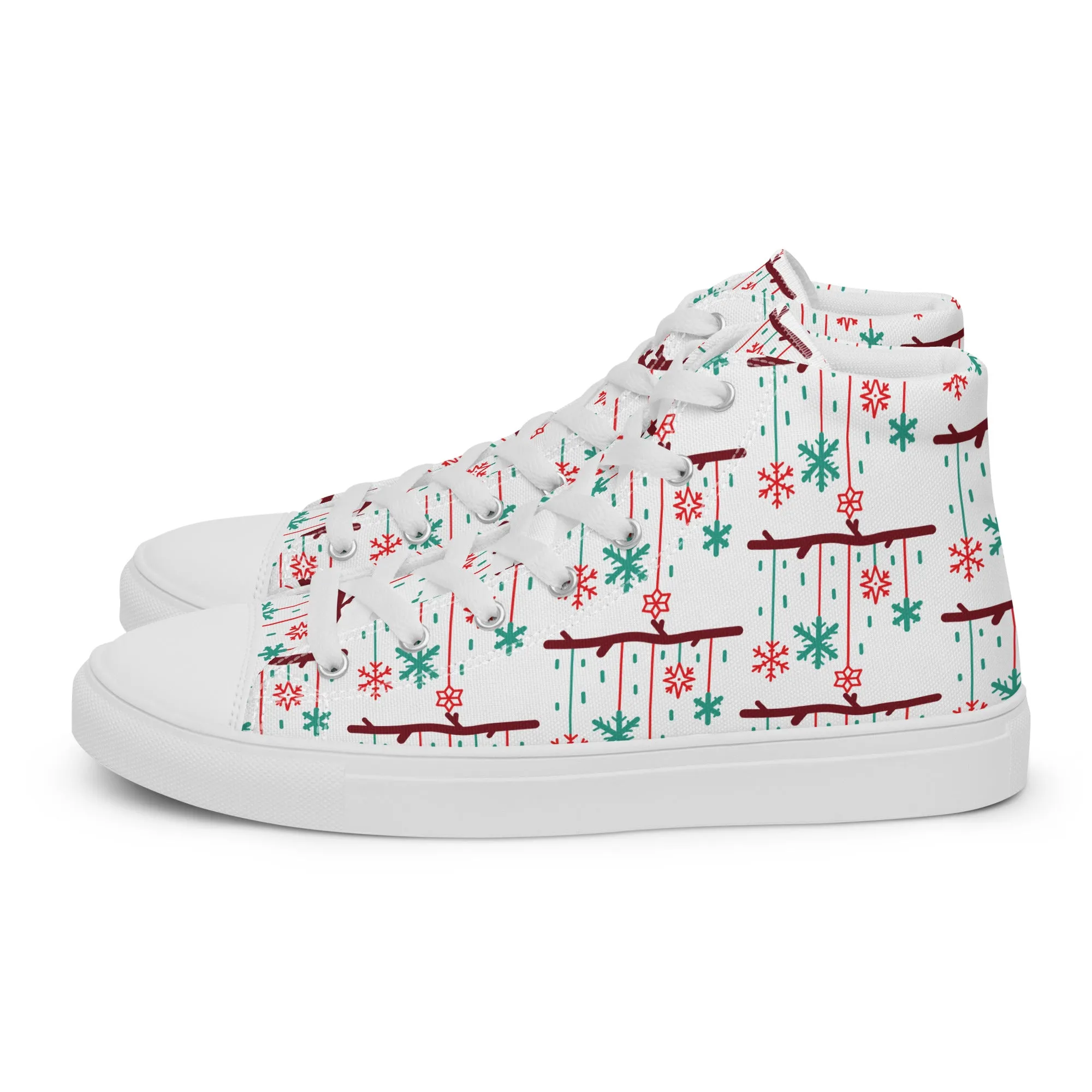 Men Christmas High Top Canvas Shoes (Glamourange Holiday Magic Canvas Shoes For Men - 0018)